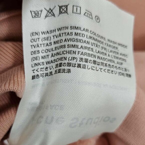 Acne Studios Sweater Womens XS Peach Ferris Face Hoodie Oversized Pullover - Picture 8 of 11